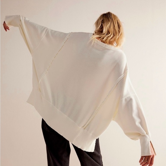 Free People Cream New York Pullover Sweatshirt - Picture 4 of 6